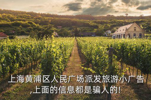  上海黃浦區(qū)人民廣場派發(fā)旅游小廣告,上面的信息都是騙人的!