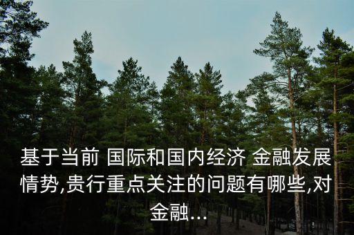 基于當(dāng)前 國(guó)際和國(guó)內(nèi)經(jīng)濟(jì) 金融發(fā)展情勢(shì),貴行重點(diǎn)關(guān)注的問題有哪些,對(duì) 金融...