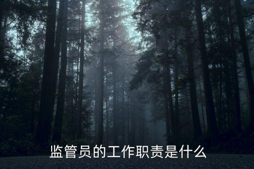  監(jiān)管員的工作職責是什么