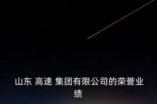  山東 高速 集團(tuán)有限公司的榮譽(yù)業(yè)績