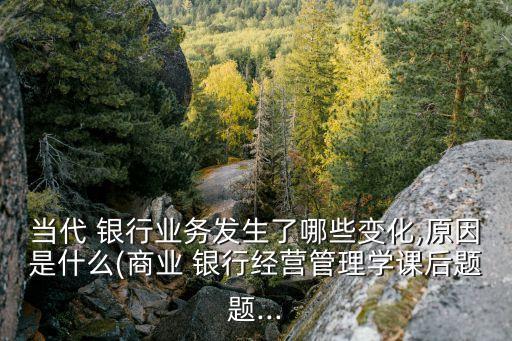 當代 銀行業(yè)務發(fā)生了哪些變化,原因是什么(商業(yè) 銀行經營管理學課后題題...
