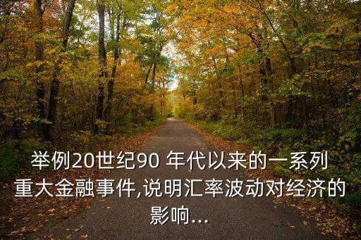 舉例20世紀(jì)90 年代以來的一系列重大金融事件,說明匯率波動對經(jīng)濟(jì)的影響...
