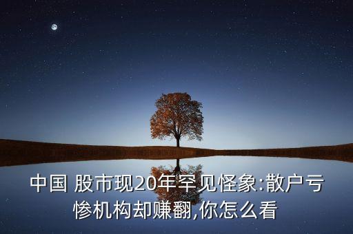 中國 股市現20年罕見怪象:散戶虧慘機構卻賺翻,你怎么看