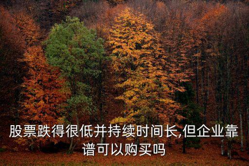 股票跌得很低并持續(xù)時(shí)間長,但企業(yè)靠譜可以購買嗎