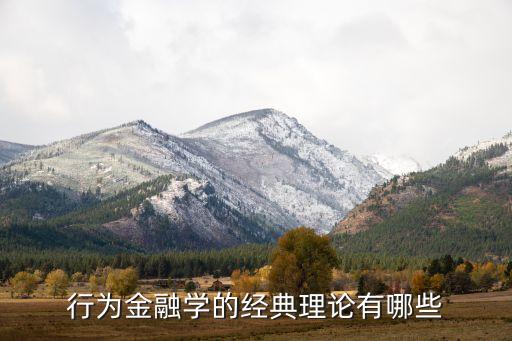 行為金融學的經典理論有哪些