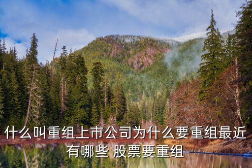 什么叫重組上市公司為什么要重組最近有哪些 股票要重組