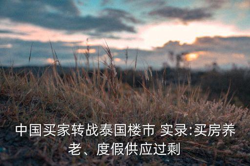 中國買家轉戰(zhàn)泰國樓市 實錄:買房養(yǎng)老、度假供應過剩