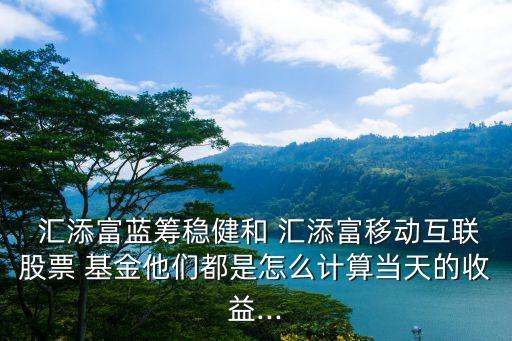  匯添富藍籌穩(wěn)健和 匯添富移動互聯(lián)股票 基金他們都是怎么計算當(dāng)天的收益...