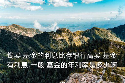 錢(qián)買(mǎi) 基金的利息比存銀行高買(mǎi) 基金有利息,一般 基金的年利率是多少啊...
