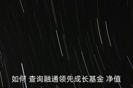 如何 查詢融通領先成長基金 凈值