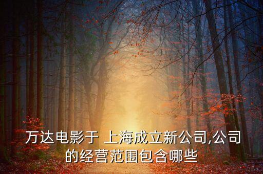  萬達(dá)電影于 上海成立新公司,公司的經(jīng)營(yíng)范圍包含哪些