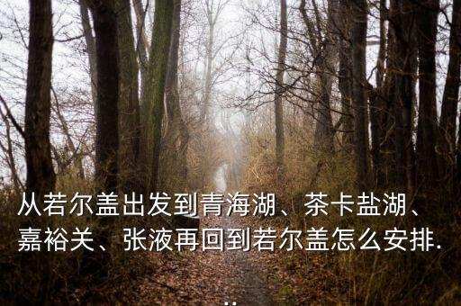 從若爾蓋出發(fā)到青海湖、茶卡鹽湖、 嘉裕關(guān)、張液再回到若爾蓋怎么安排...