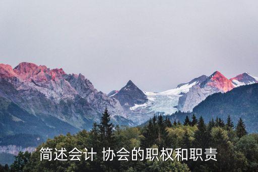 簡述會計 協(xié)會的職權(quán)和職責(zé)