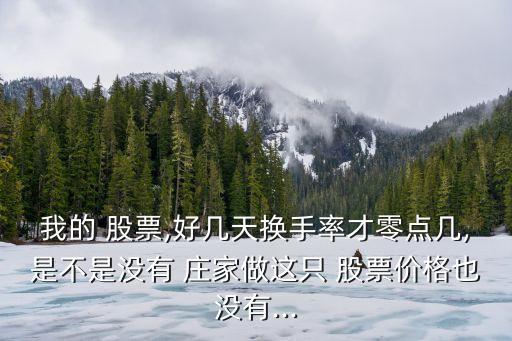 我的 股票,好幾天換手率才零點(diǎn)幾,是不是沒有 莊家做這只 股票價格也沒有...