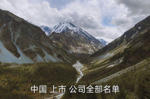 中國 上市 公司全部名單