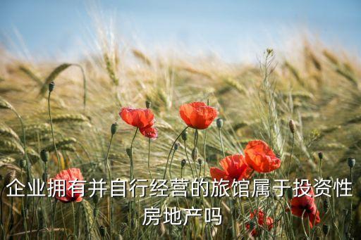 企業(yè)擁有并自行經營的旅館屬于投資性 房地產嗎