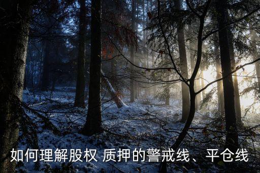 如何理解股權(quán) 質(zhì)押的警戒線、平倉(cāng)線