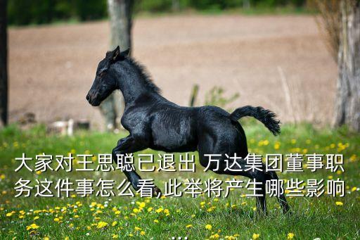 大家對(duì)王思聰已退出 萬(wàn)達(dá)集團(tuán)董事職務(wù)這件事怎么看,此舉將產(chǎn)生哪些影響...