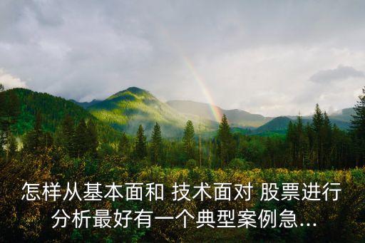 怎樣從基本面和 技術(shù)面對 股票進(jìn)行 分析最好有一個典型案例急...