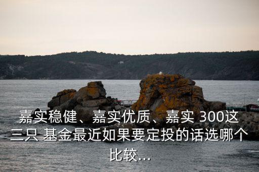 嘉實(shí)穩(wěn)健、嘉實(shí)優(yōu)質(zhì)、嘉實(shí) 300這三只 基金最近如果要定投的話選哪個(gè)比較...