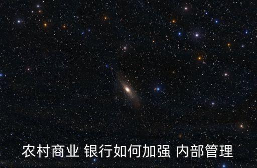 農村商業(yè) 銀行如何加強 內部管理