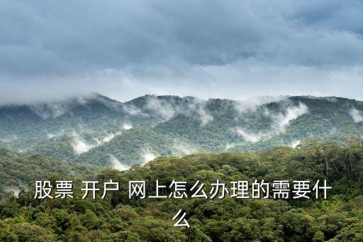  股票 開戶 網上怎么辦理的需要什么