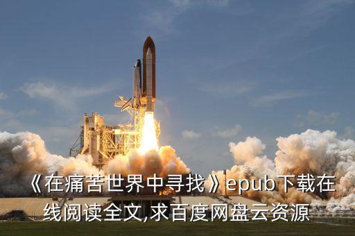 《在痛苦世界中尋找》epub下載在線閱讀全文,求百度網盤云資源