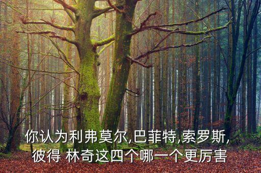 你認為利弗莫爾,巴菲特,索羅斯, 彼得 林奇這四個哪一個更厲害