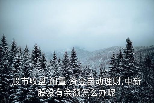 股市收盤(pán) 閑置 資金自動(dòng)理財(cái),中新股沒(méi)有余額怎么辦呢