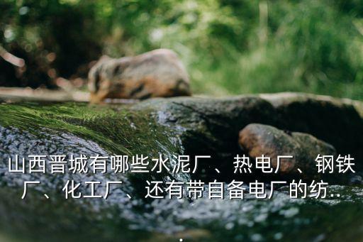 山西晉城有哪些水泥廠、熱電廠、鋼鐵廠、化工廠、還有帶自備電廠的紡...
