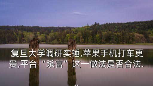  復旦大學調(diào)研實錘,蘋果手機打車更貴,平臺“殺富”這一做法是否合法...