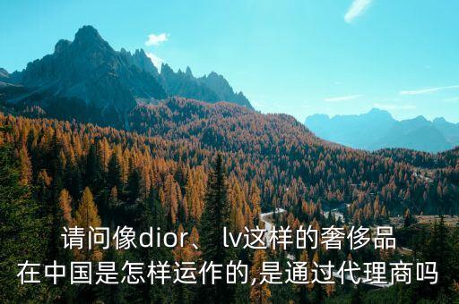 請(qǐng)問(wèn)像dior、 lv這樣的奢侈品在中國(guó)是怎樣運(yùn)作的,是通過(guò)代理商嗎