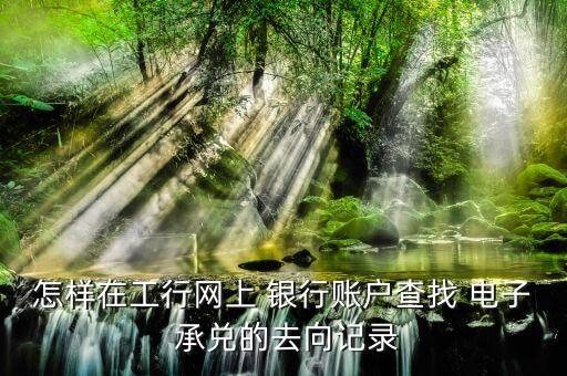 怎樣在工行網(wǎng)上 銀行賬戶(hù)查找 電子 承兌的去向記錄