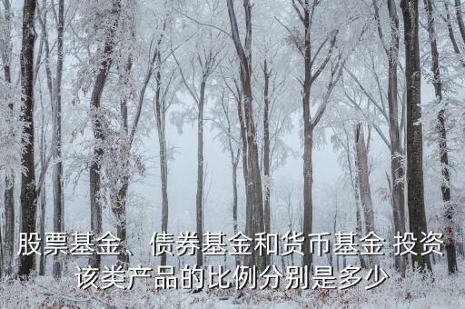 股票基金、債券基金和貨幣基金 投資該類產(chǎn)品的比例分別是多少