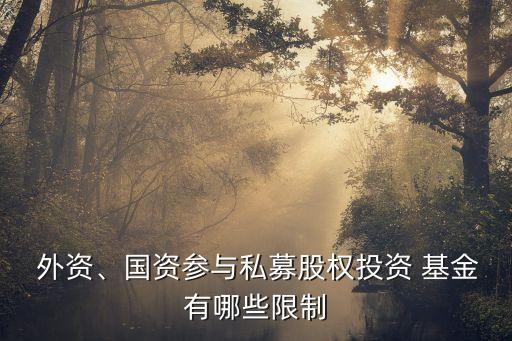  外資、國(guó)資參與私募股權(quán)投資 基金有哪些限制
