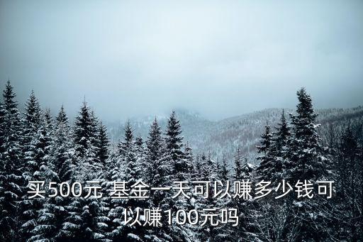 買(mǎi)500元 基金一天可以賺多少錢(qián)可以賺100元嗎