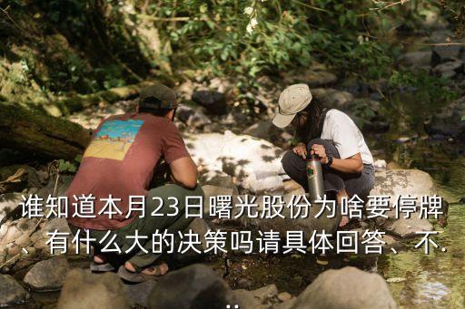 誰知道本月23日曙光股份為啥要停牌、有什么大的決策嗎請(qǐng)具體回答、不...