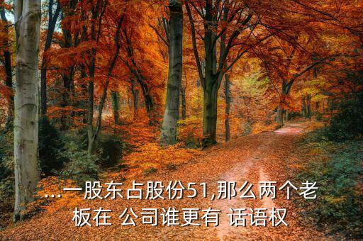 ...一股東占股份51,那么兩個(gè)老板在 公司誰更有 話語(yǔ)權(quán)