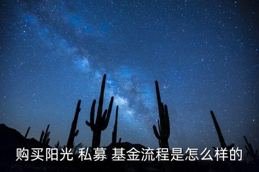 購(gòu)買陽光 私募 基金流程是怎么樣的