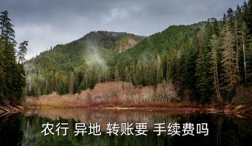 農(nóng)行 異地 轉賬要 手續(xù)費嗎