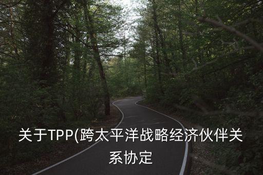 關于TPP(跨太平洋戰(zhàn)略經(jīng)濟伙伴關系協(xié)定