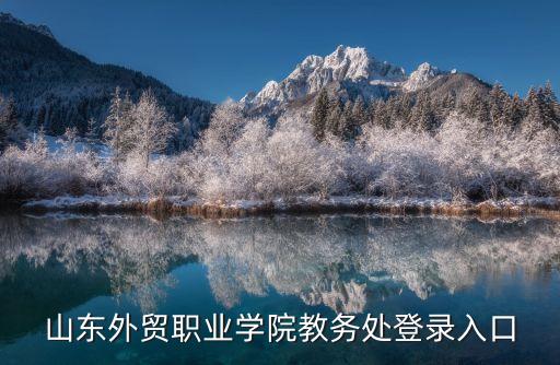 山東外貿(mào)職業(yè)學院教務處登錄入口