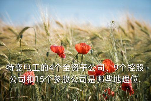 特變電工的4個(gè)全資子公司、9個(gè)控股公司和15個(gè)參股公司是哪些地理位...