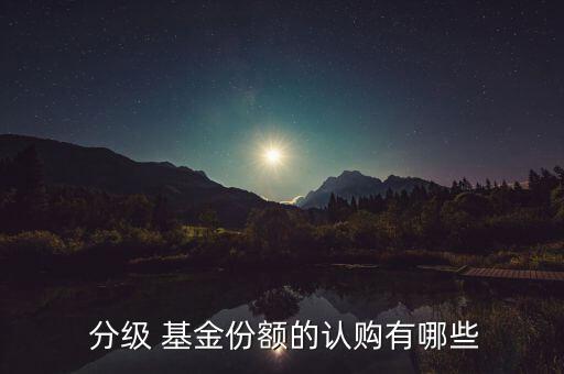  分級(jí) 基金份額的認(rèn)購有哪些
