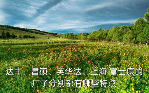 達(dá)豐、昌碩、英華達(dá)、上海 富士康的廠子分別都有哪些特點(diǎn)