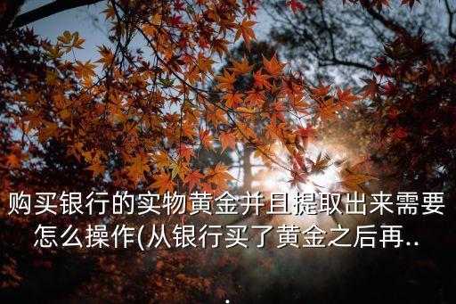 購(gòu)買(mǎi)銀行的實(shí)物黃金并且提取出來(lái)需要怎么操作(從銀行買(mǎi)了黃金之后再...