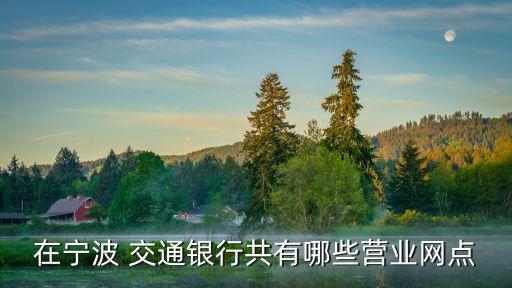 在寧波 交通銀行共有哪些營業(yè)網(wǎng)點(diǎn)