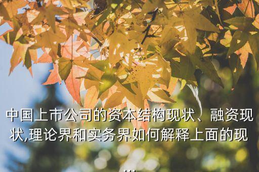 中國(guó)上市公司的資本結(jié)構(gòu)現(xiàn)狀、融資現(xiàn)狀,理論界和實(shí)務(wù)界如何解釋上面的現(xiàn)...