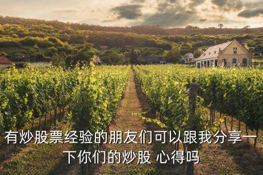 有炒股票經(jīng)驗的朋友們可以跟我分享一下你們的炒股 心得嗎