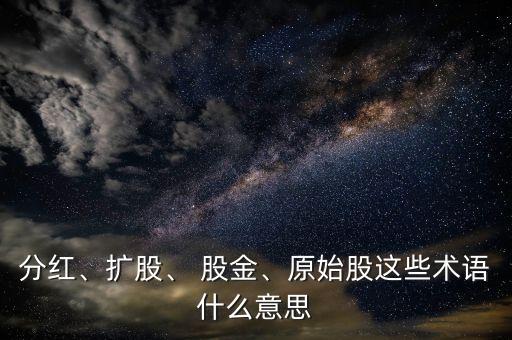 分紅、擴(kuò)股、 股金、原始股這些術(shù)語什么意思